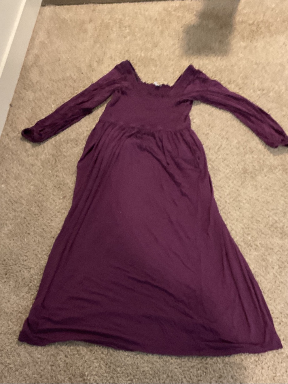 Nordstrom Plum Long Sleeve Maxi Dress